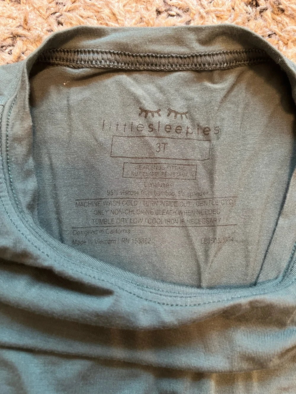 Little Sleepies 3T Olive Green Long Sleeve Pajama Set